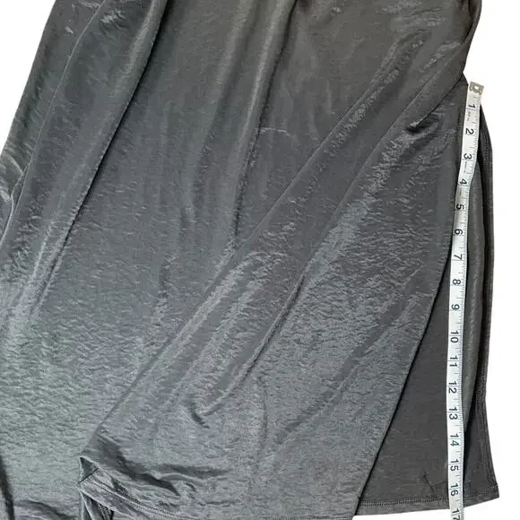 Y2K Evening Bar III Gray Cowl Neck Slip Dress Medium NWT Satin Minimalist Maxi - Picture 8 of 11